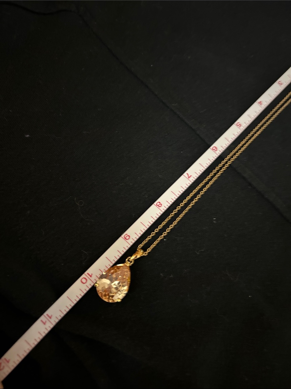 Gold Teardrop Pendant Necklace and Crystal Bead Bracelet Set image 6